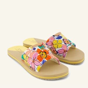 TOMS Women's Floral Slide Sandals - painted floral 9